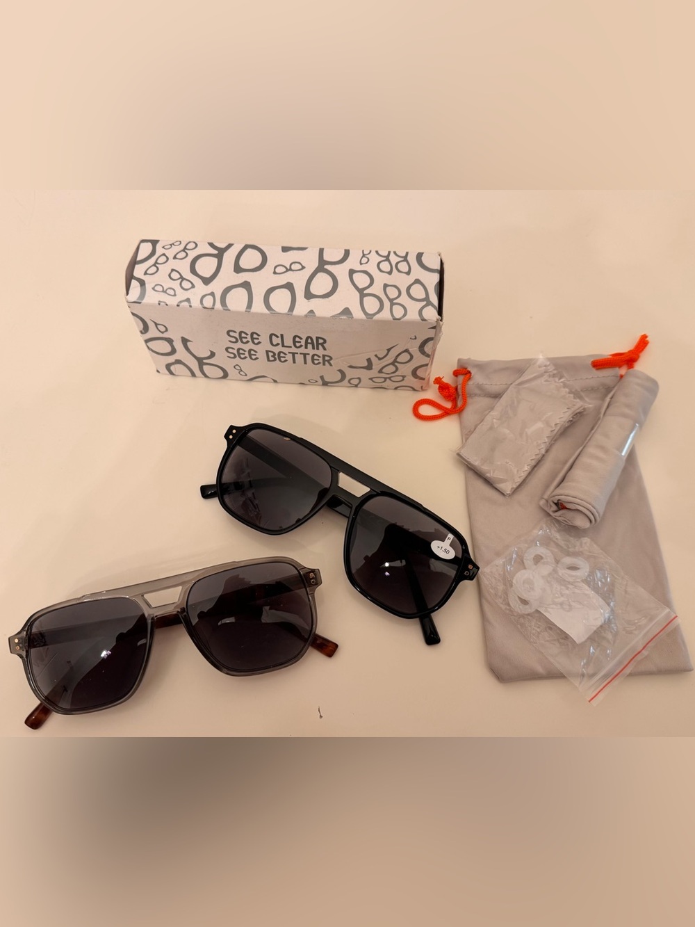 Black Reading Sunglasses - Polarized Aviator Style